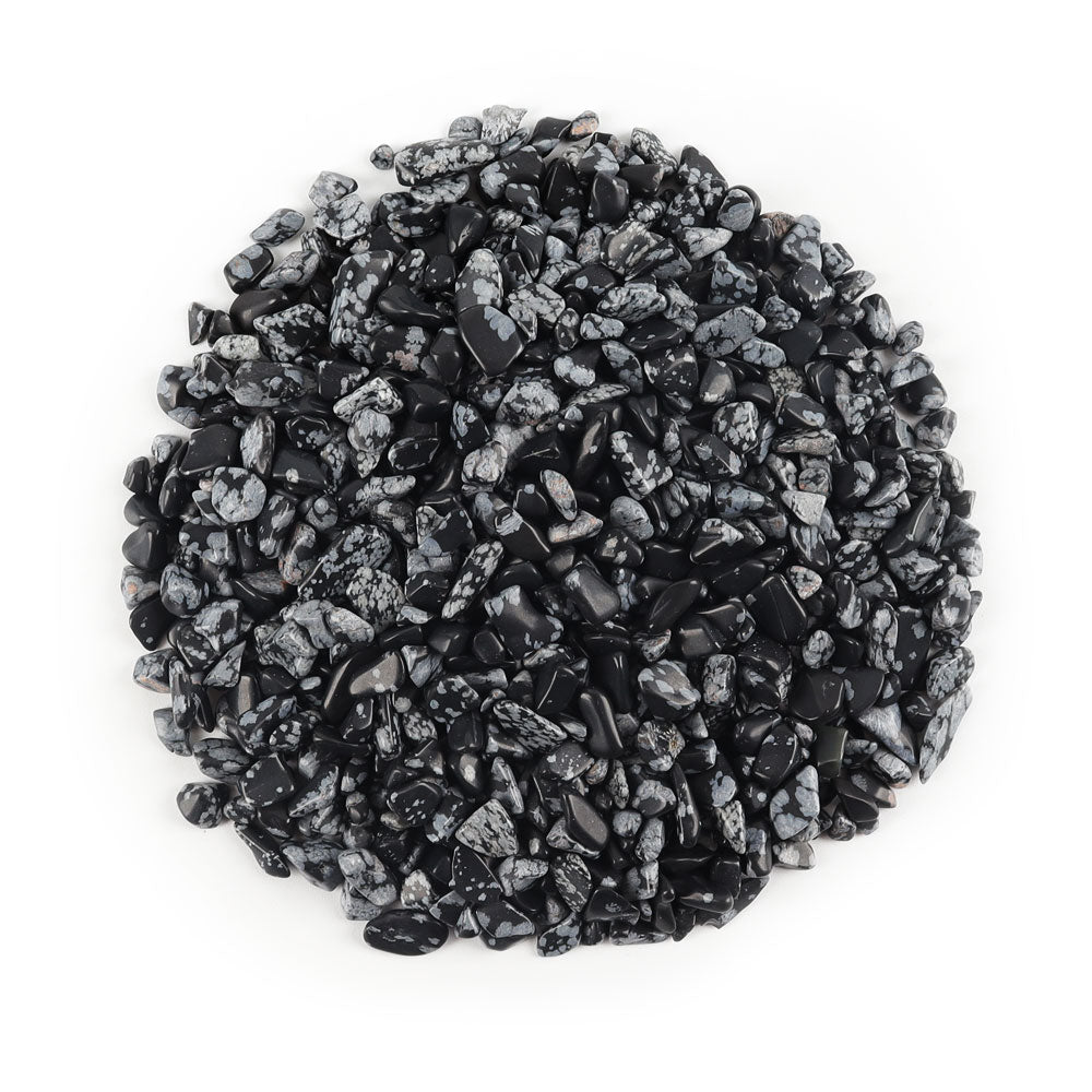 5-7mm Snowflake Obsidian Tumbled Stones Chips Healing