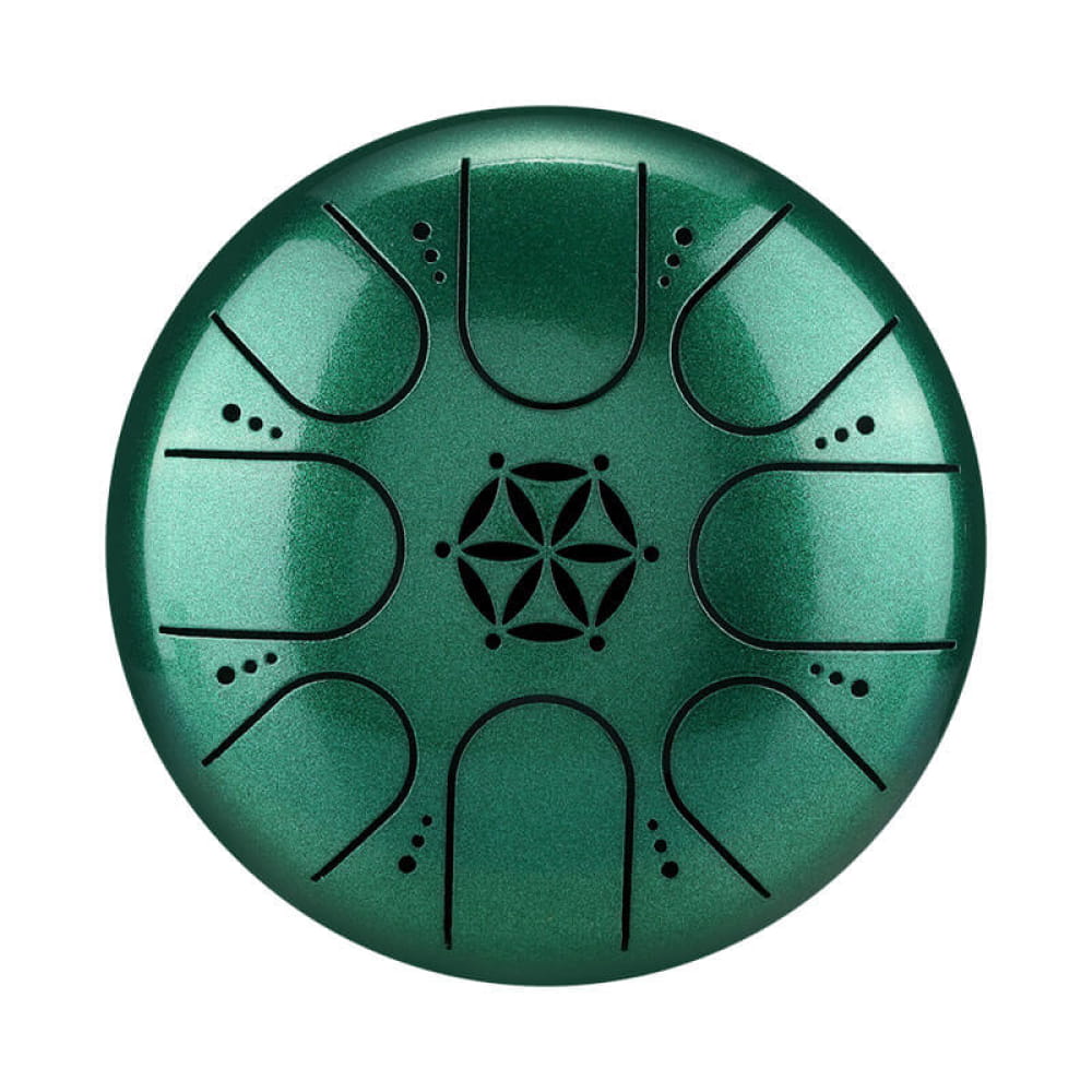 5’ 8-Note C Key Mini Steel Tongue Drum with Hollow Design - 5 Inches/8 Notes (C Key) / Emerald