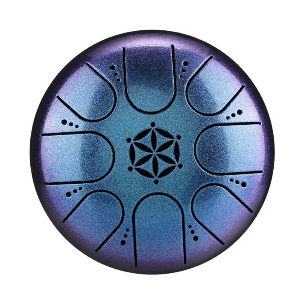 5’ 8-Note C Key Mini Steel Tongue Drum with Hollow Design - 5 Inches/8 Notes (C Key) / Indigo