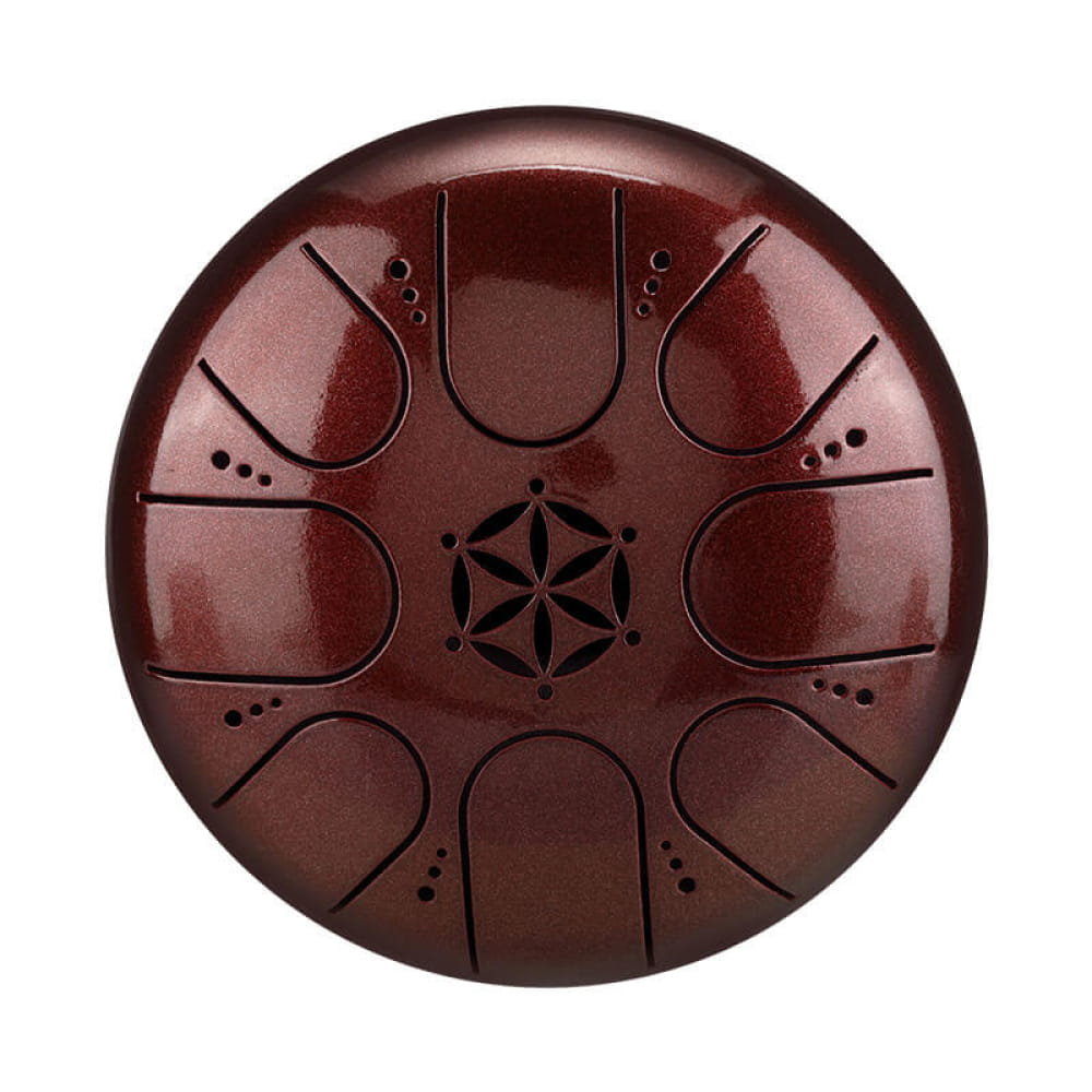 5’ 8-Note C Key Mini Steel Tongue Drum with Hollow Design - 5 Inches/8 Notes (C Key) / Scarlet