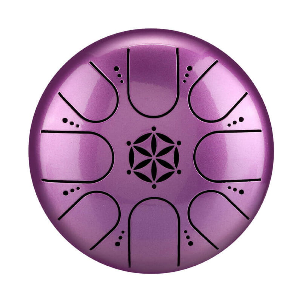 5’ 8-Note C Key Mini Steel Tongue Drum with Hollow Design - 5 Inches/8 Notes (C Key) / Purple