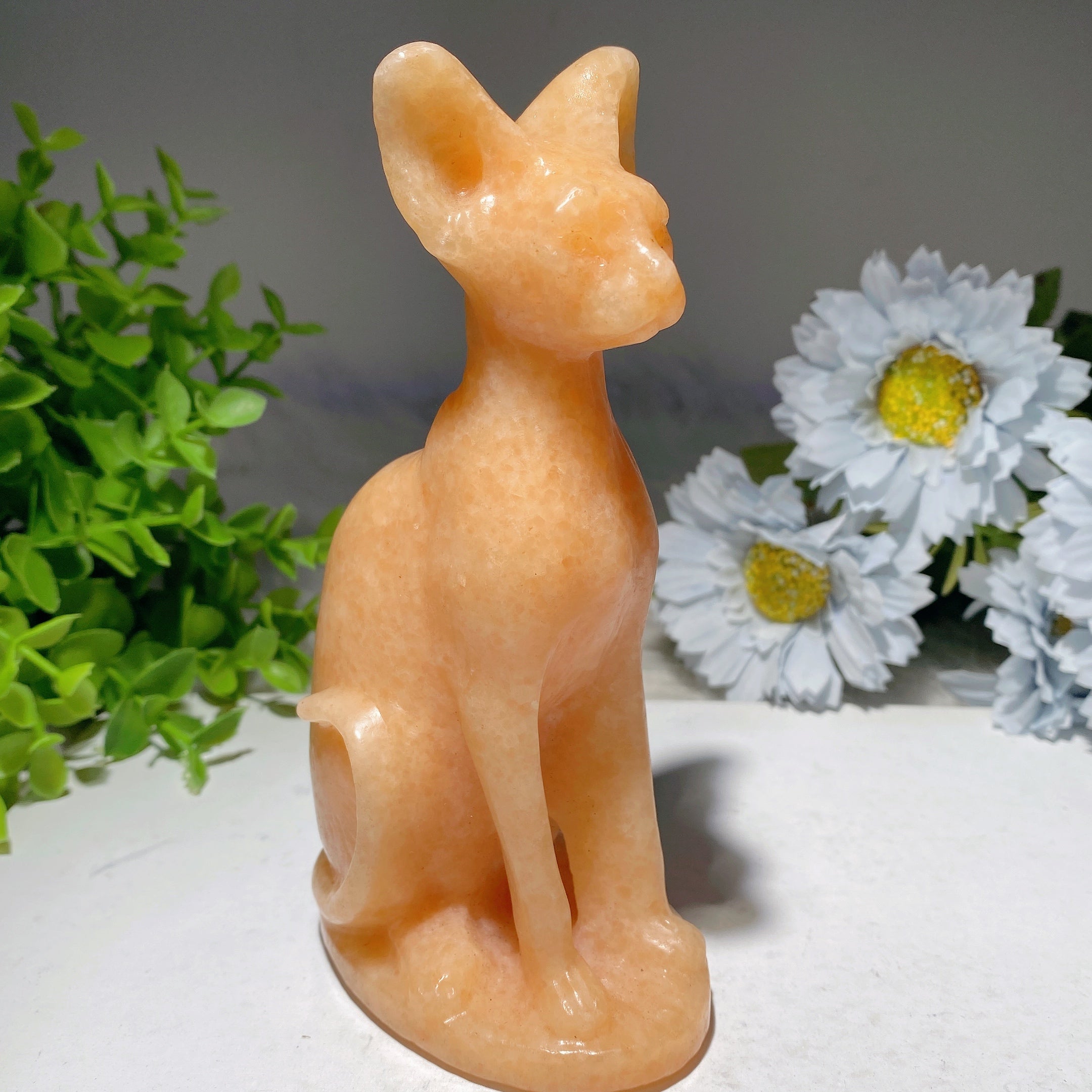 5.9 inch Mixed Crystal Cat Carvings for Healing & Energy