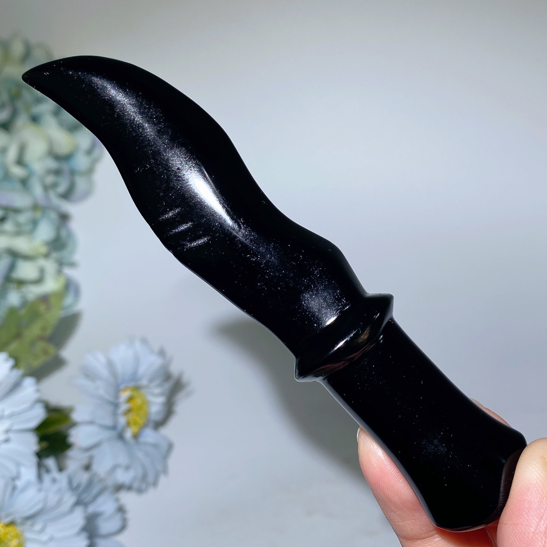 5-Inch Mixed Crystal Dagger Carvings Healing Points