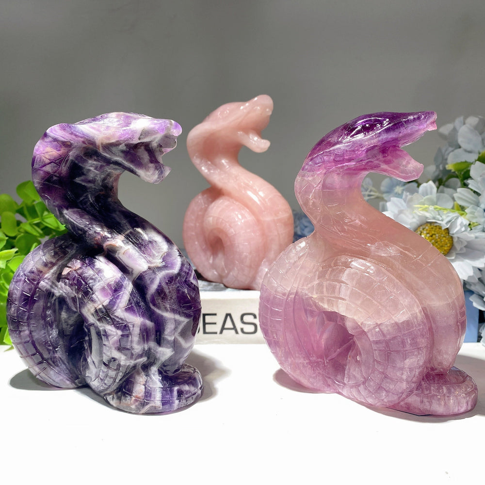 5-Inch Mixed Crystal Snake Figurines for Healing | Healing Sounds