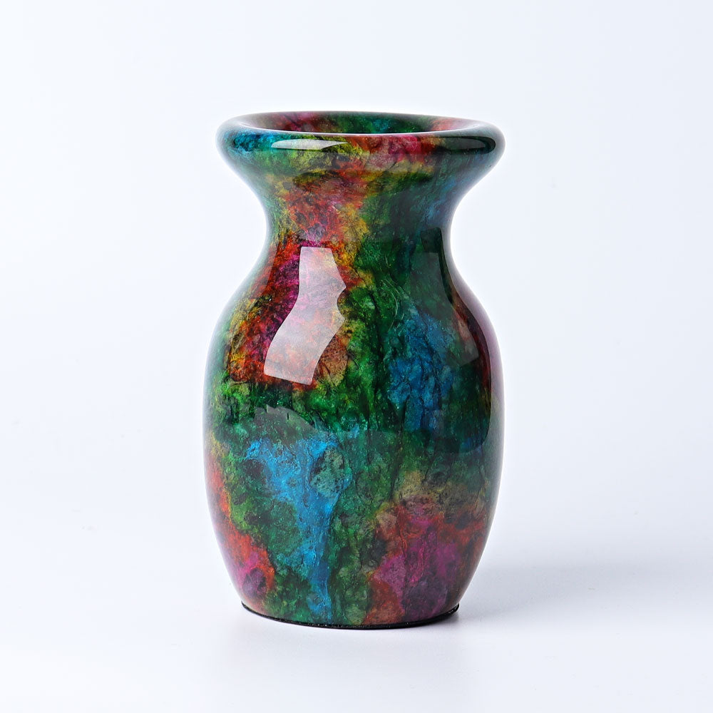 5 inch Seven-Color Jade Vase Mineral Specimen