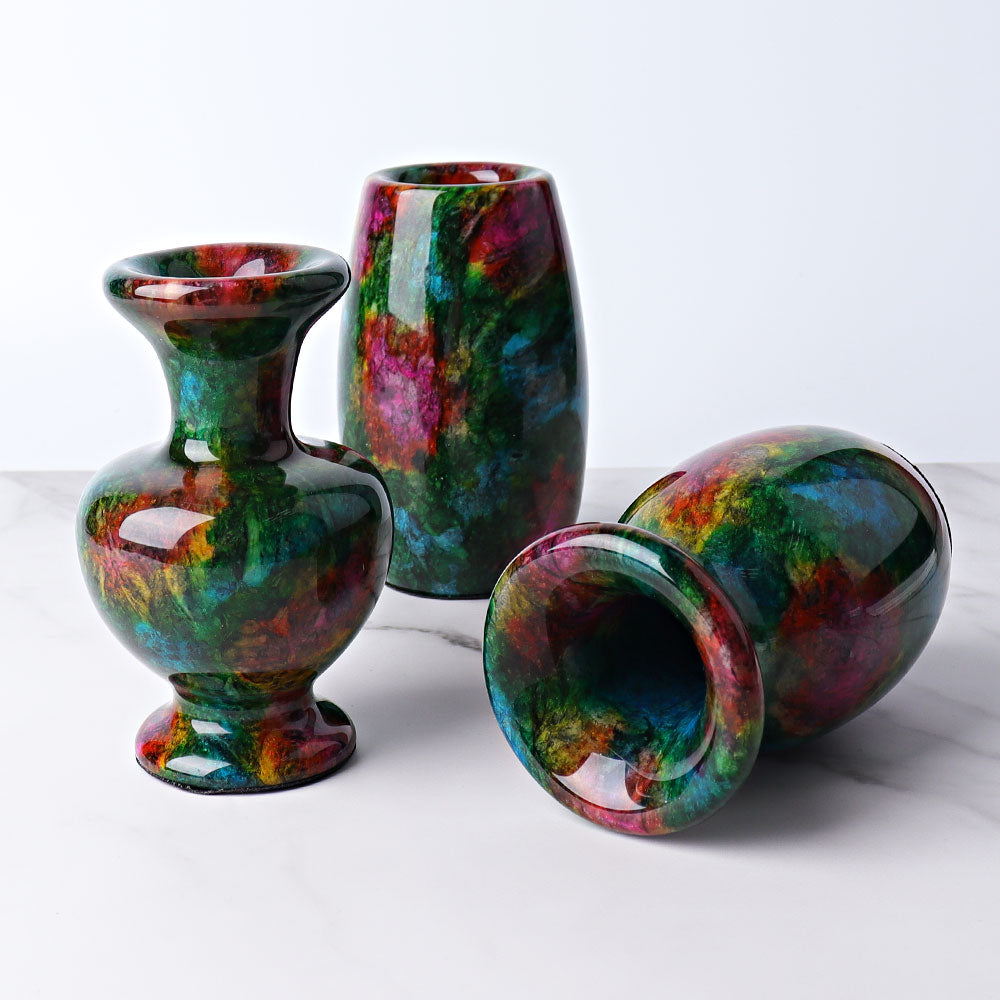 5 inch Seven-Color Jade Vase Mineral Specimen