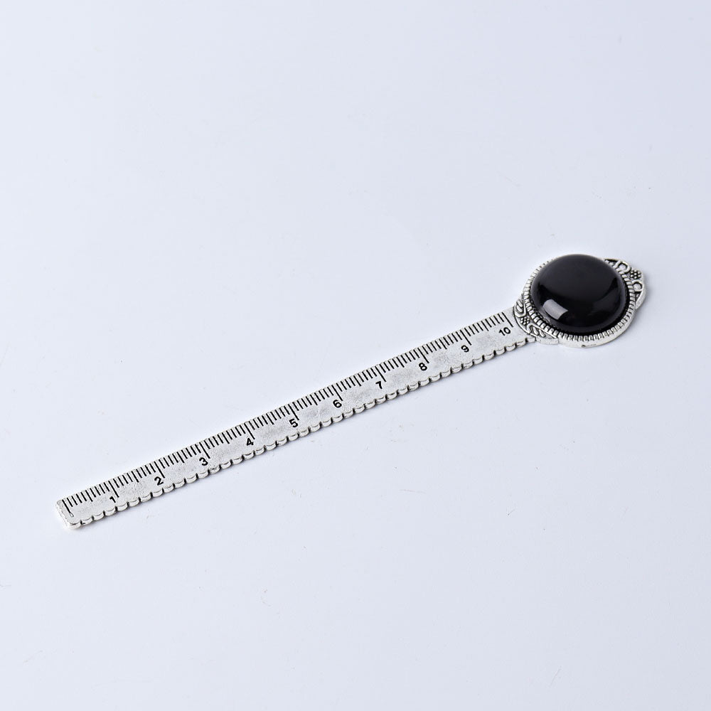 5-inch Steel Ruler with Crystal Healing Decoration