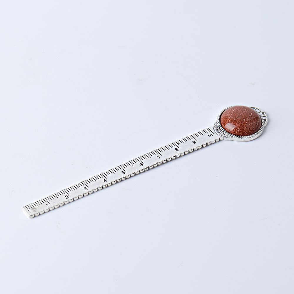 5-inch Steel Ruler with Crystal Healing Decoration