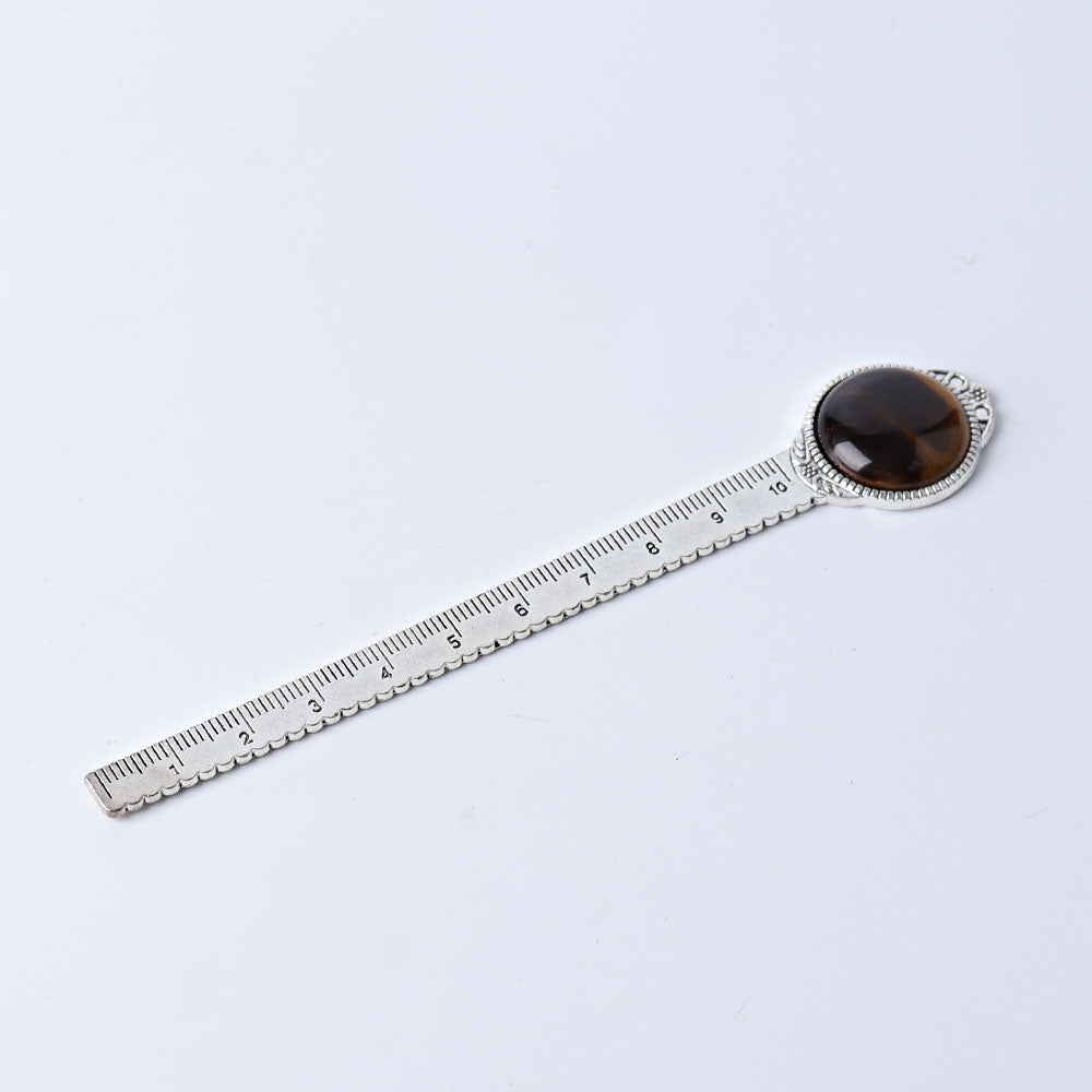 5-inch Steel Ruler with Crystal Healing Decoration