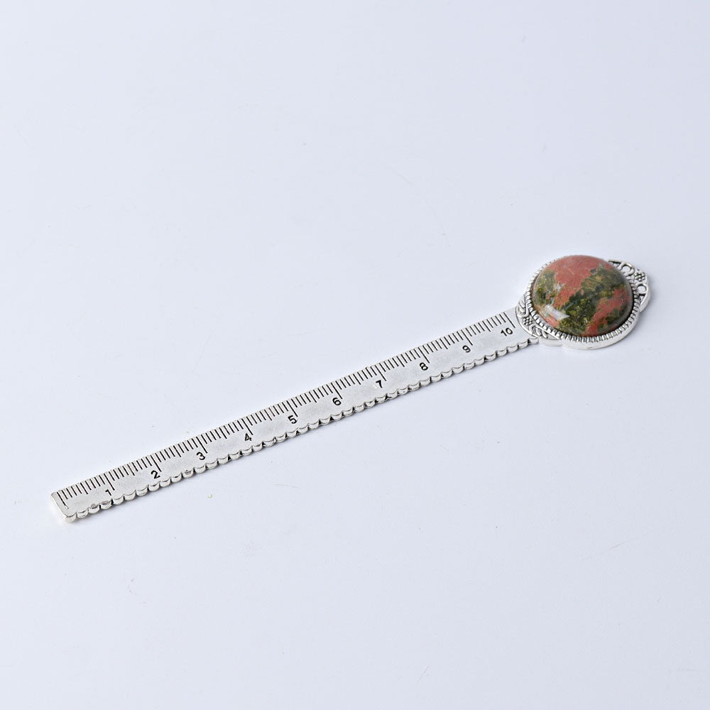 5-inch Steel Ruler with Crystal Healing Decoration