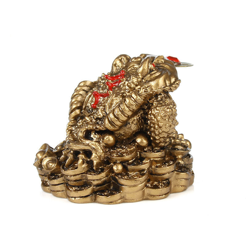 Feng Shui Wealth Lucky Frog Resin Figurine for Prosperity