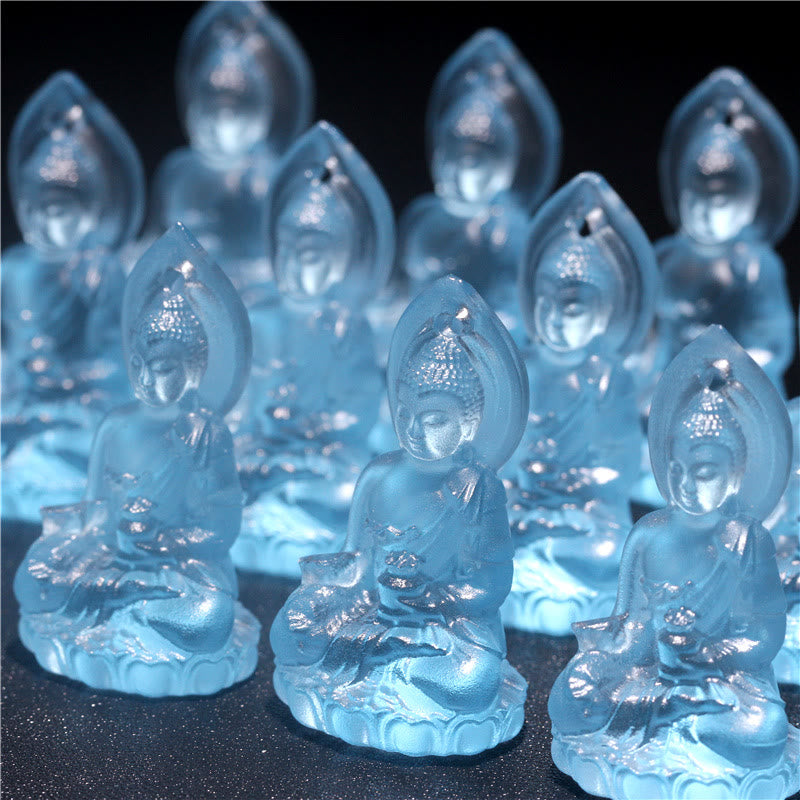 Liuli Crystal Buddha Necklace | Medicine Buddha Amulet | Healing