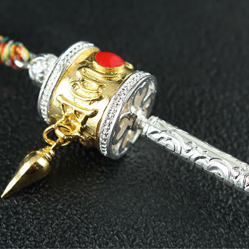 Tibetan Om Mani Padme Hum Prayer Wheel Meditation Decor