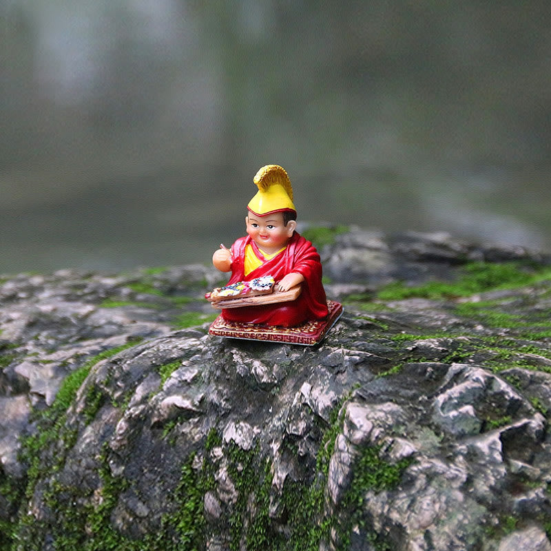 Hand Painted Tibetan Lama Figures | Resin Spiritual Statues