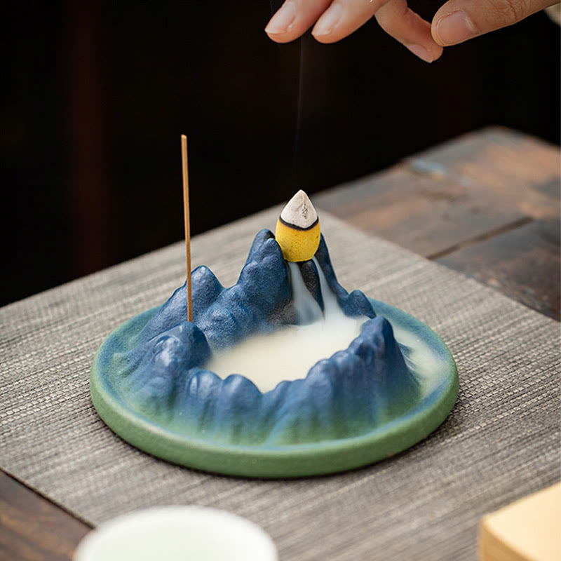 Creative Ceramic Mountain River Backflow Incense Burner