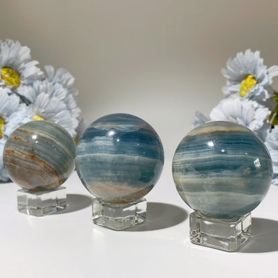 50mm Blue Onyx Crystal Sphere for Healing and Energy