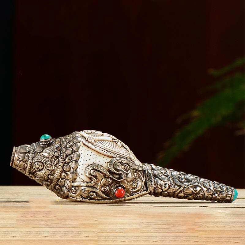 Handmade Tibetan Shankha Conch Shell Decoration for Wealth