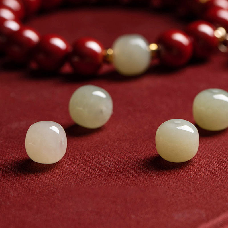 Cinnabar Jade Protection Bracelet 6mm Healing Charm Unisex