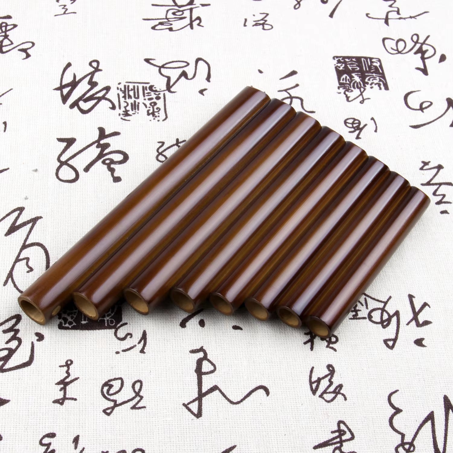 Brown 8 Pipes Pan Flute Small Size Original Color Pan Pipe Chinese Musical Instruments Traditional Handmade Woodwind Instrument