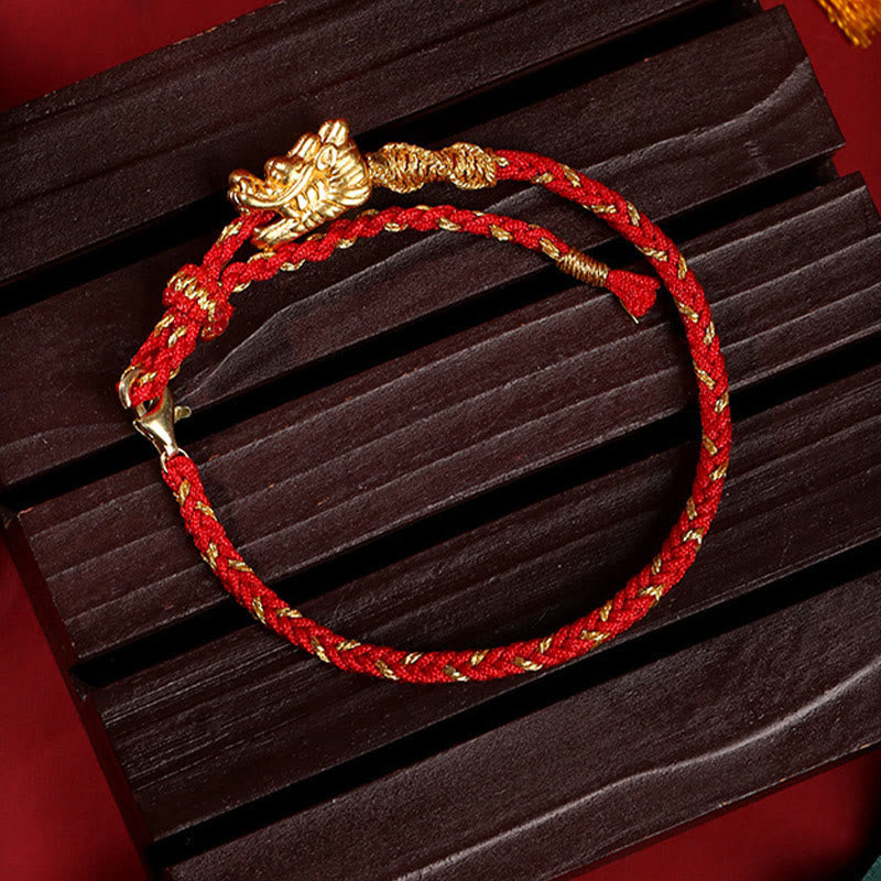 Dragon Luck Bracelet | 999 Sterling Silver Red String Protection