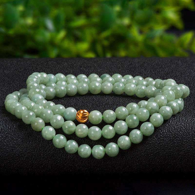 108 Beads 7mm Jade Luck Bracelet Mala for Prosperity