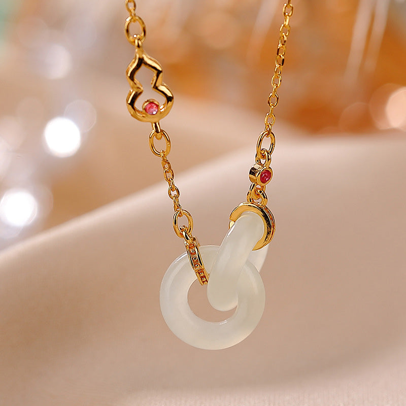 Unisex 12mm Jade Necklace with Silver Chain for Prosperity