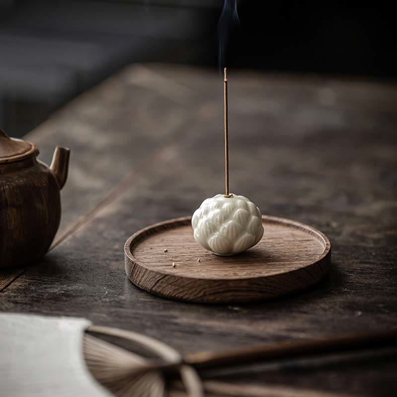 Mini Lotus Flower Ceramic Incense Burner 3.5cm Meditation