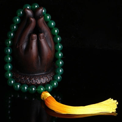 Green Agate Wrist Mala 10mm | Power & Success Bracelet