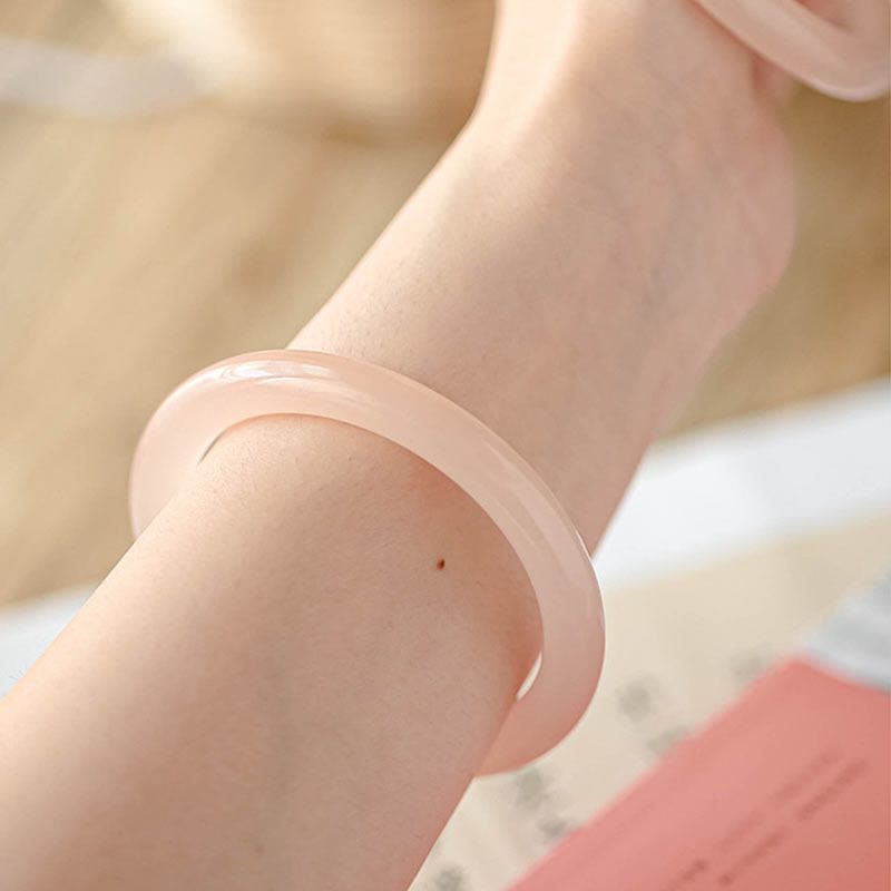 52mm Pink Jade Self-Love Bracelet for Harmony & Peace