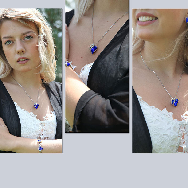Love Heart Birthstone Healing Energy Necklace Pendant