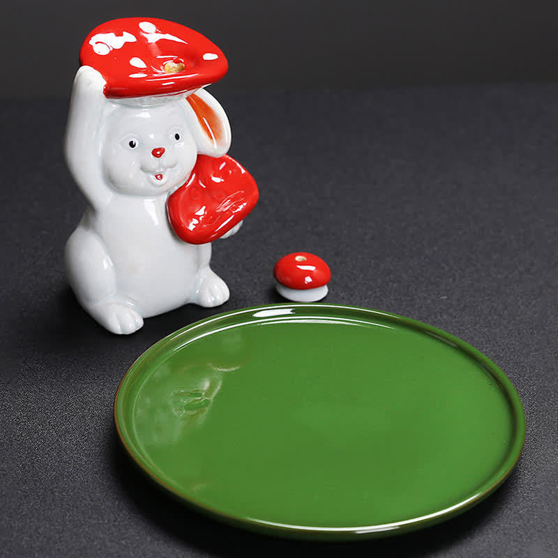 Year of the Rabbit Ceramic Incense Burner with Bunny Design