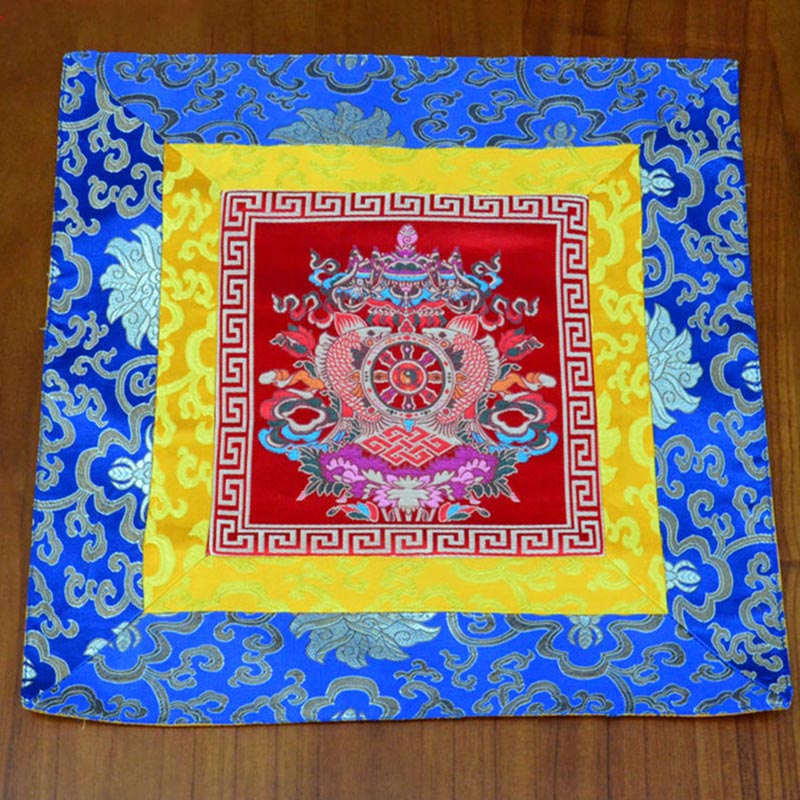 Meditation Prayer Altar Mat with Vajra and Auspicious Symbols
