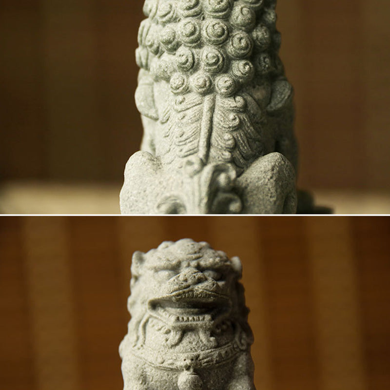 Fu Dogs Elephant Turtle Spiritual Statues Set for Home Blessings