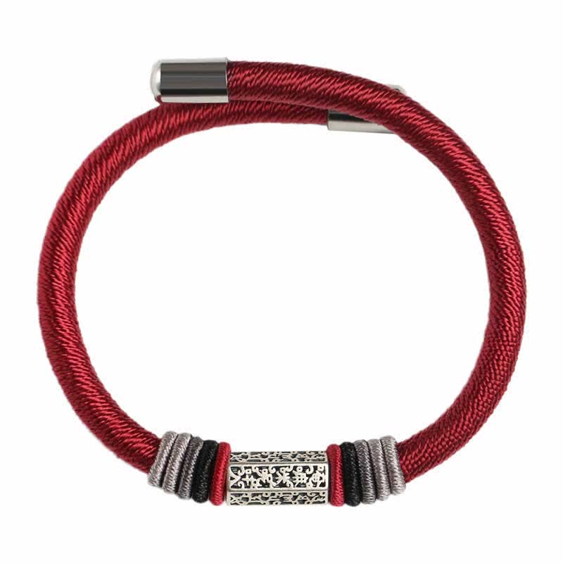 Om Mani Padme Hum Bracelet | 925 Sterling Silver Red String Unisex