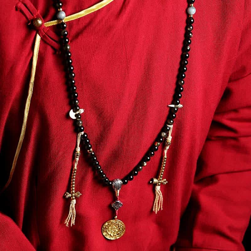 108 Bead Gold Sheen Obsidian Tigereye Wealth Bracelet