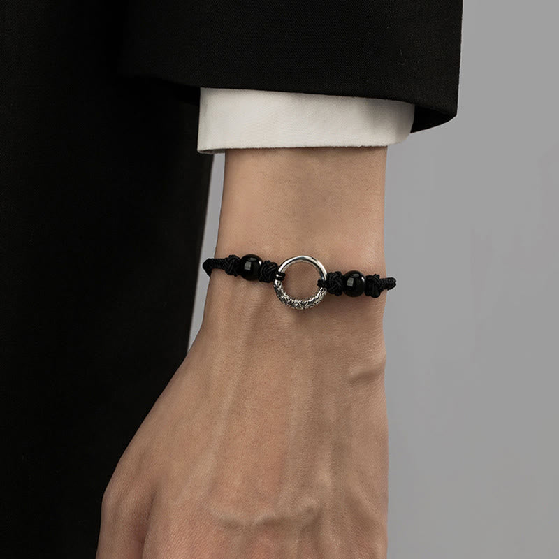 Black Onyx Peace Buckle Spiritual Protection Bracelet