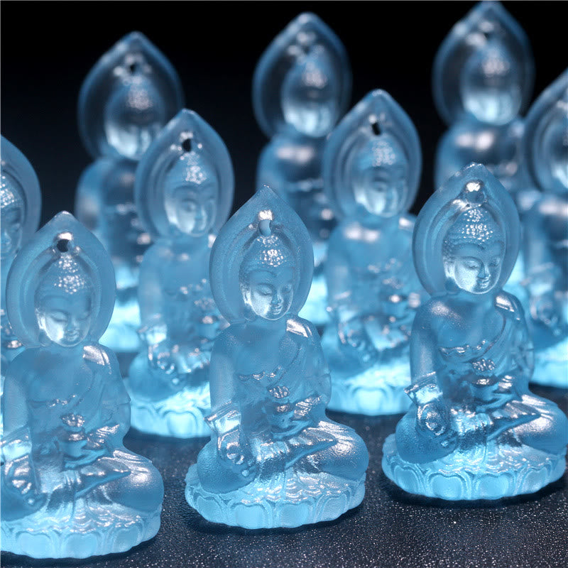 Liuli Crystal Buddha Necklace | Medicine Buddha Amulet | Healing