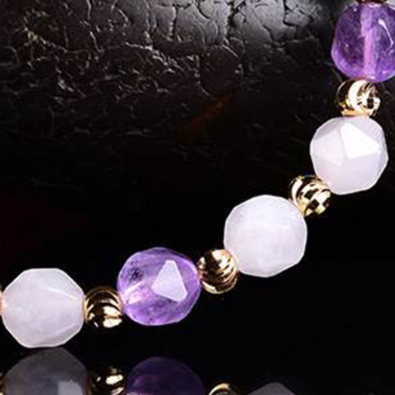 Amethyst Pixiu Charm Bracelet 6mm Spiritual Healing Jewelry