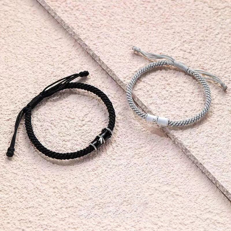 Copper Bamboo Couple Rope Bracelet for Spiritual Healing