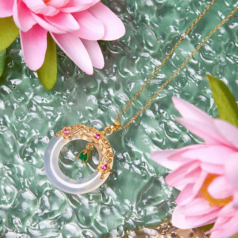 Green Chalcedony Peace Buckle Strength Necklace