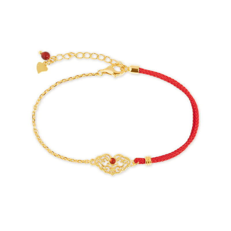 Lock of Good Wishes Red String Bracelet for Luck & Protection