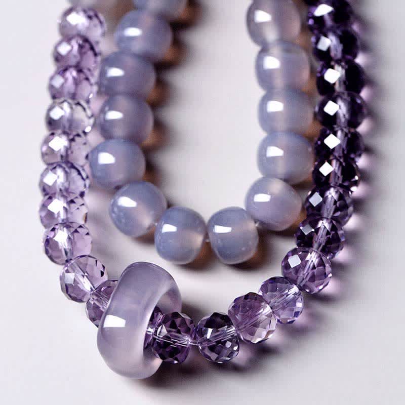 Amethyst Meditation Bracelet Natural Crystal Healing 15.5cm