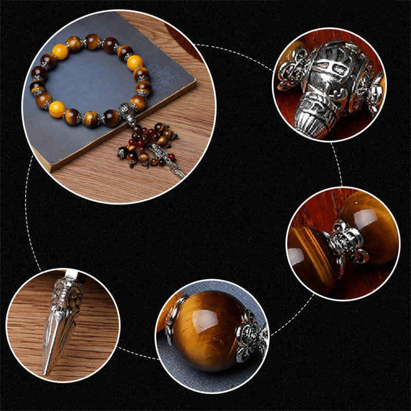 Tiger Eye Dragon Vein Agate Power Healing Bracelet