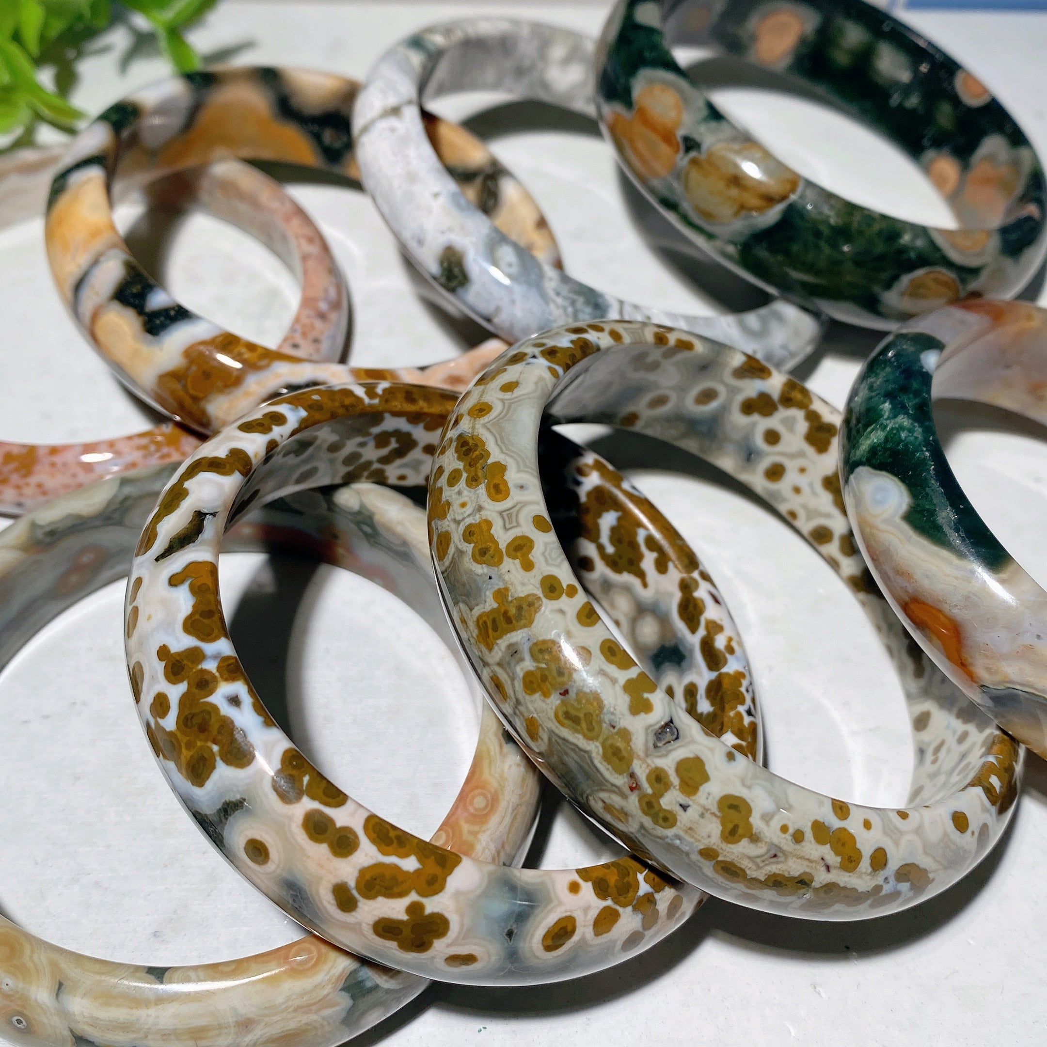 56-59mm Ocean Jasper Agate Healing Bracelet for Meditation