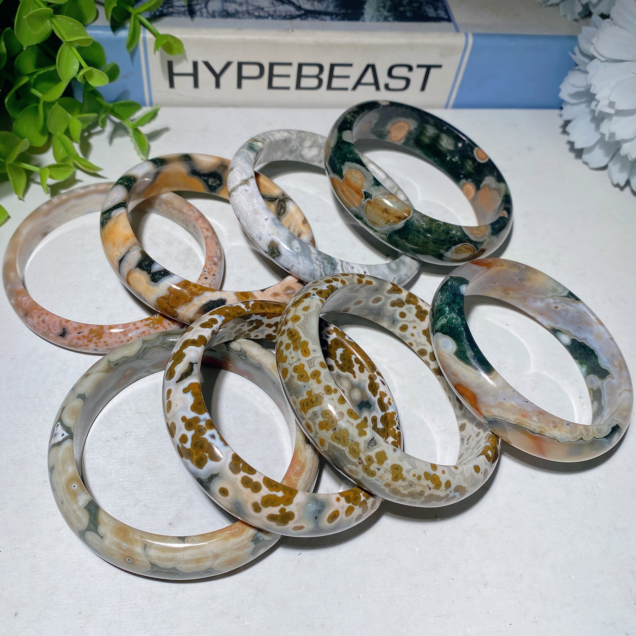 56-59mm Ocean Jasper Agate Healing Bracelet for Meditation