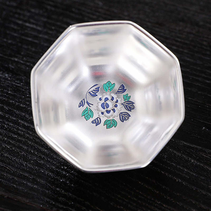 Chrysanthemum Ceramic Teacup for Zen Decor | 165ml & 100ml