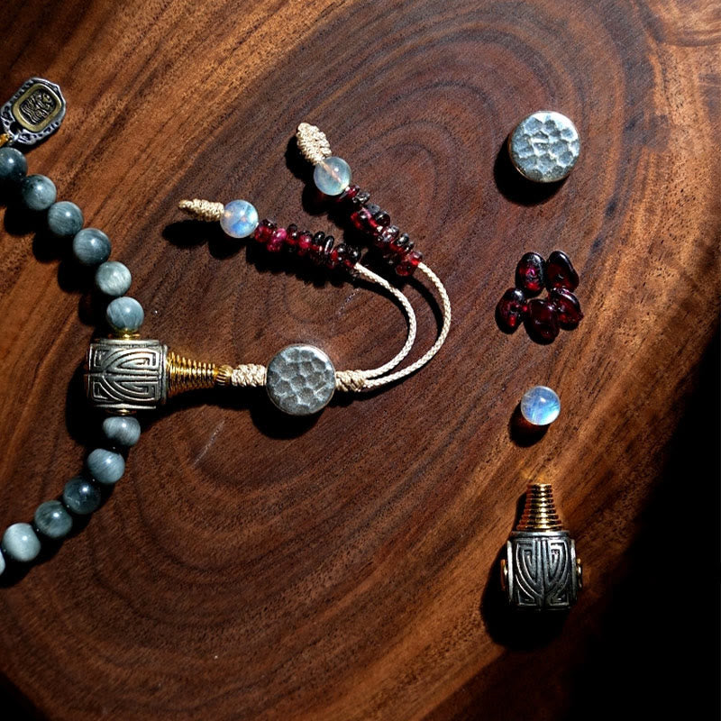 108 Beads Eagle's Eye Stone Mala Bracelet for Positive Energy