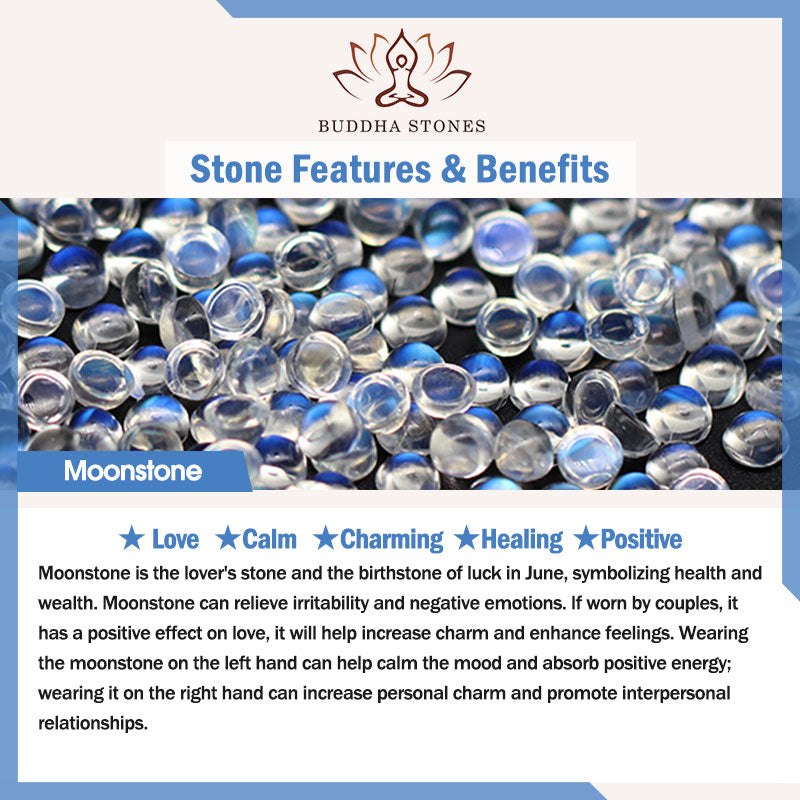 108 Beads Moonstone Lotus Healing Bracelet 6mm Mala
