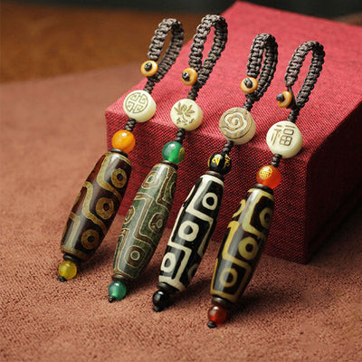 Nine-Eye Dzi Bead Zen Decor | Wealth & Protection Charm