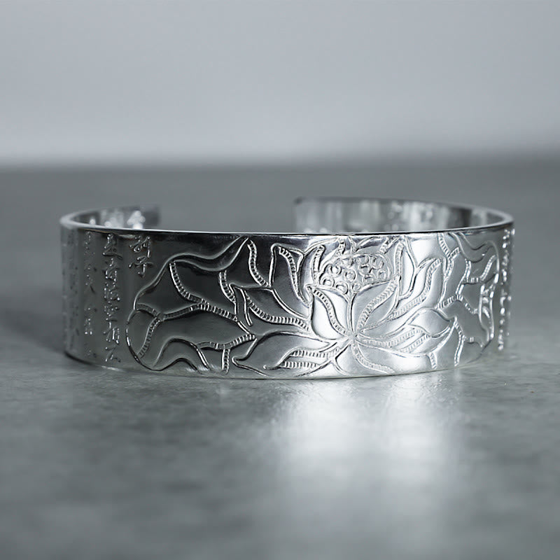Tibetan White Copper Lotus Bracelet | Luck & Enlightenment